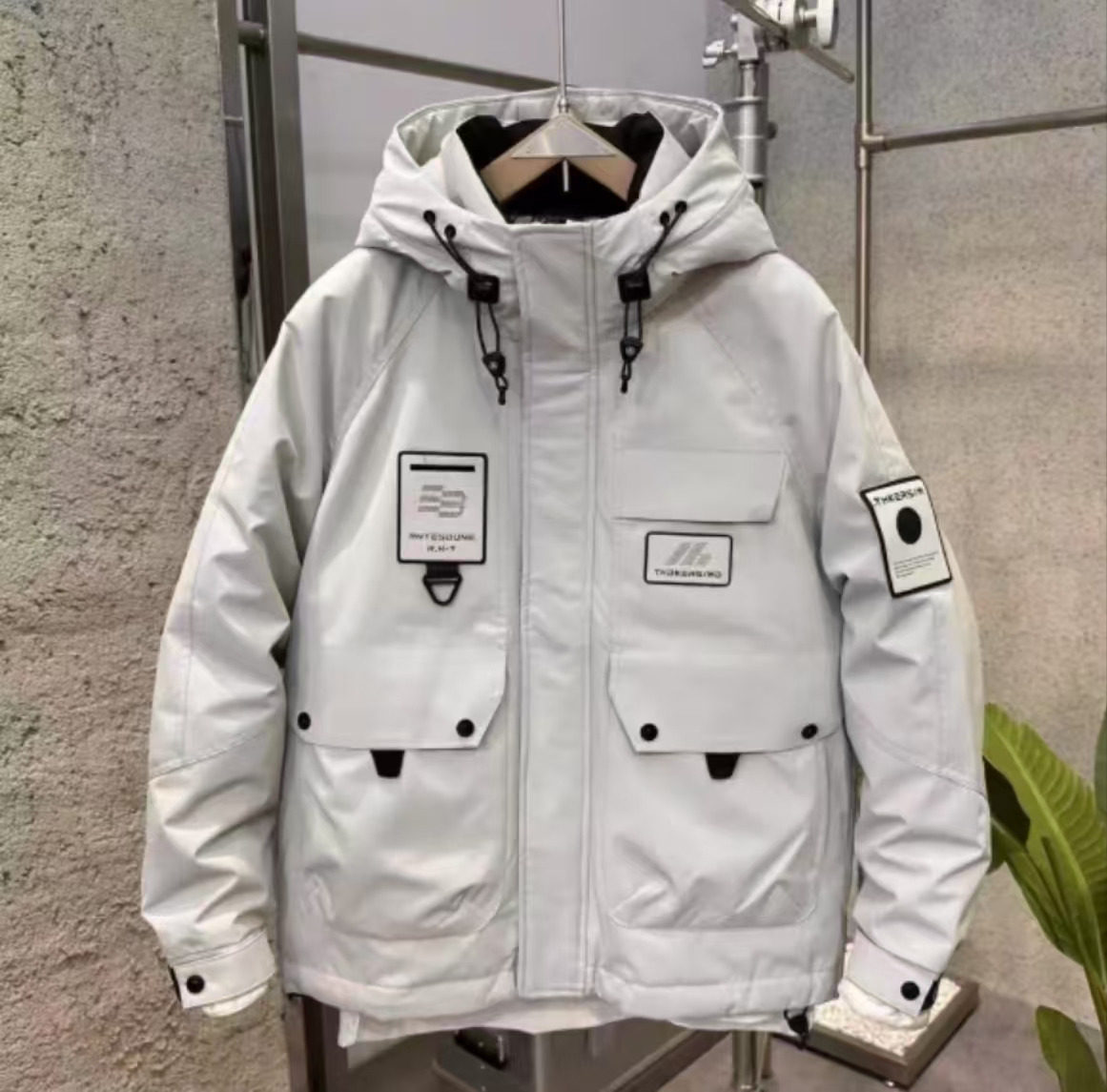 3697-【剪标】连帽工装保暖情侣加厚外套