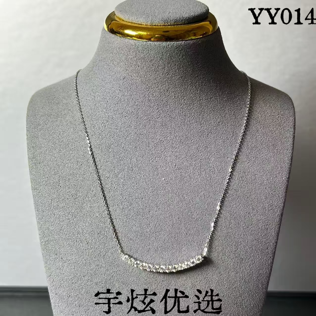 坠链均925银合成锆石 时尚百搭银项链YY014轻奢