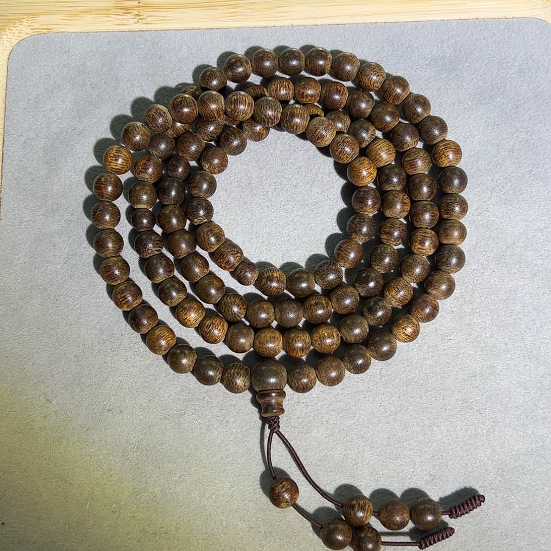 沉香手串天然惠安红油老料108多圈 99分