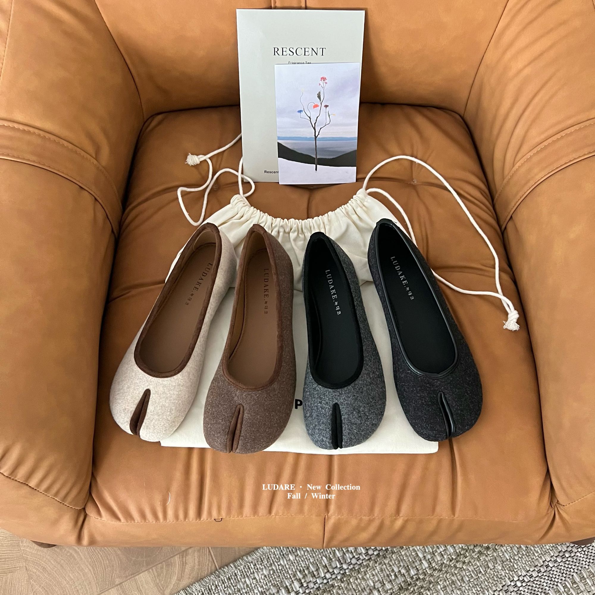 no退no换 鑫燃KIKI 复古森系毛呢气质分趾单鞋 DK966-9 MDG（F）