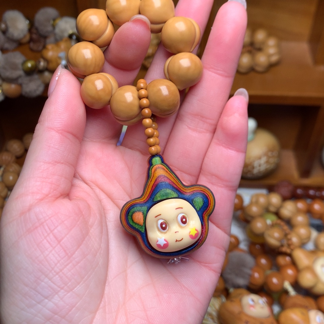 猴头核桃吊坠15高定屁桃手捻魔术帽