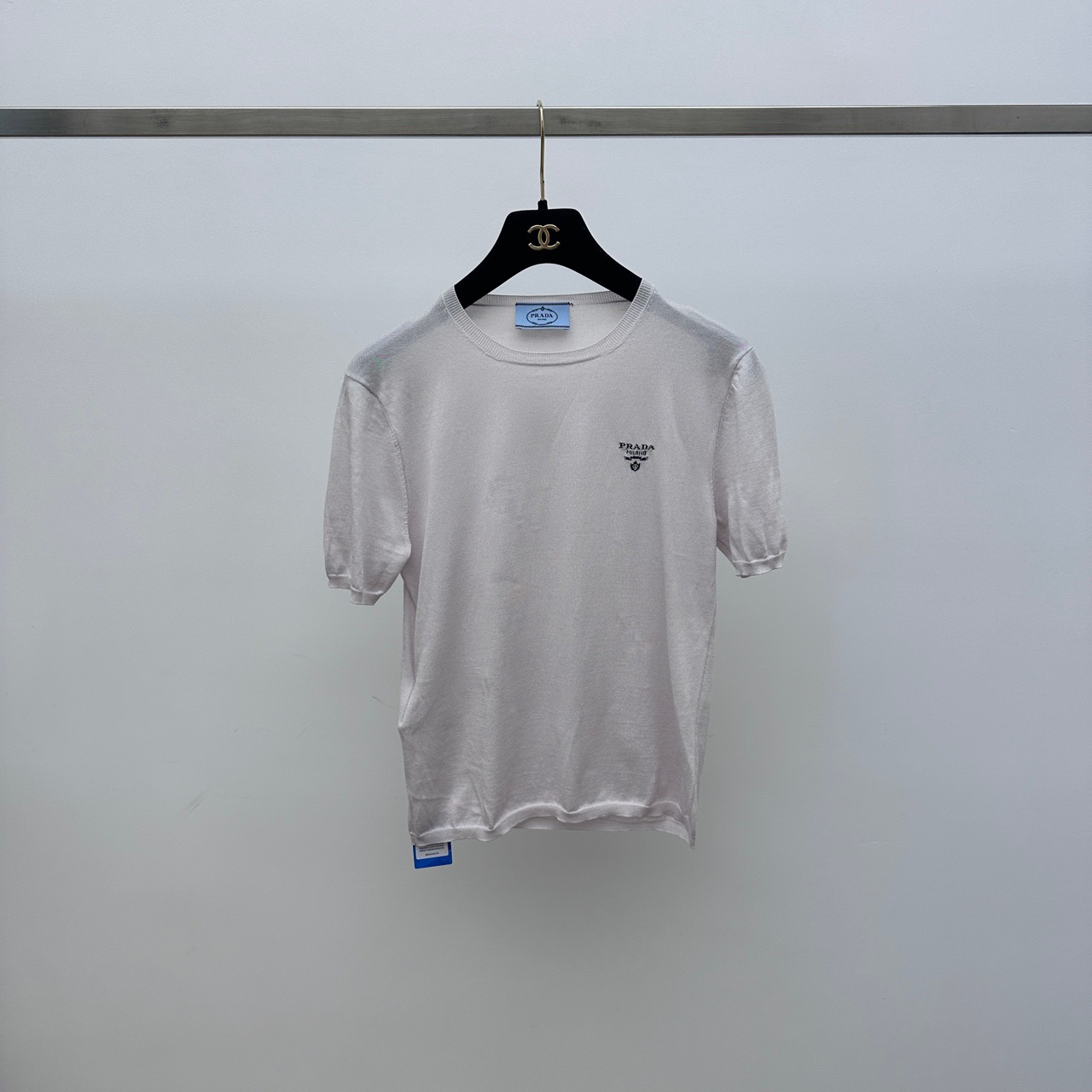 99新 Prada/普拉达 针织短袖T恤 38码 01152