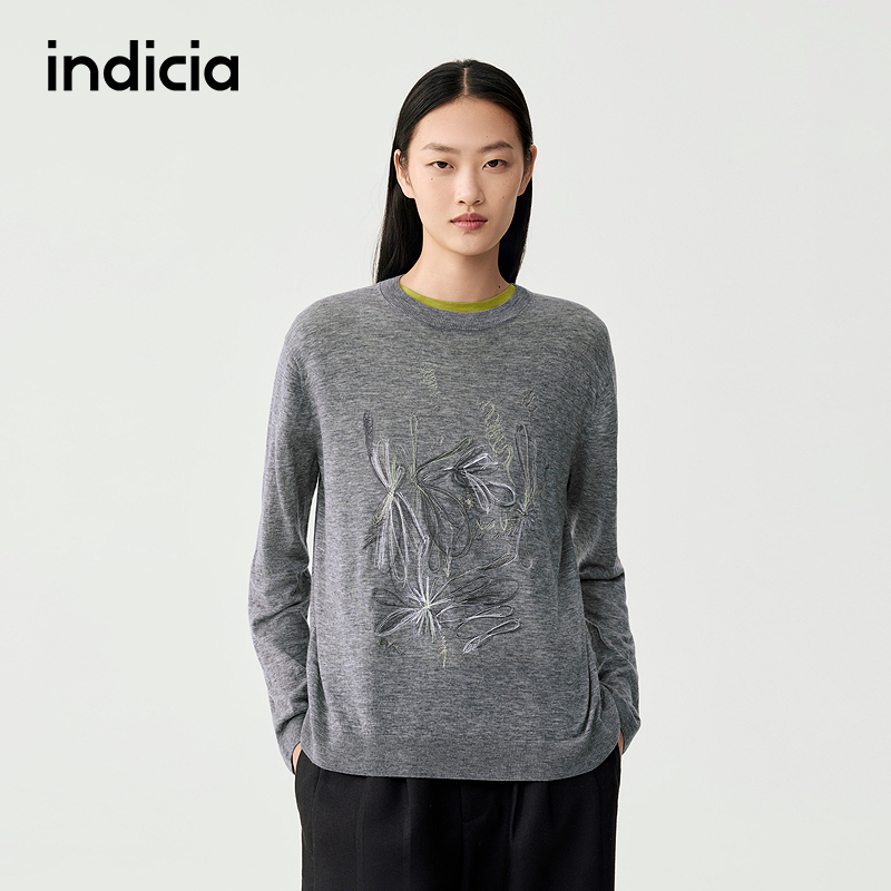 indicia标记商场同款2025秋冬新款百搭慵懒休闲针织衫F2B5MS274F