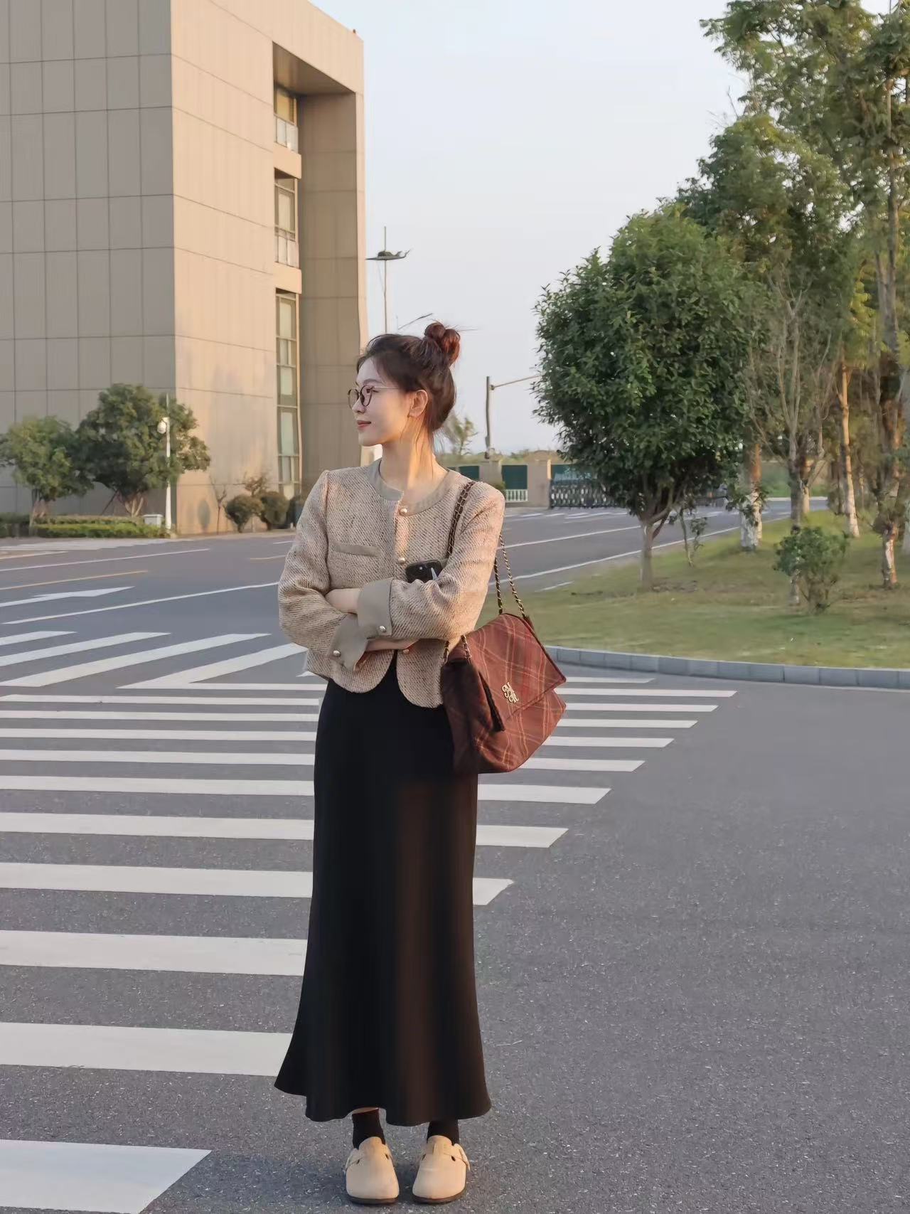 2025秋季新款高腰a版显瘦简约百搭半身裙12