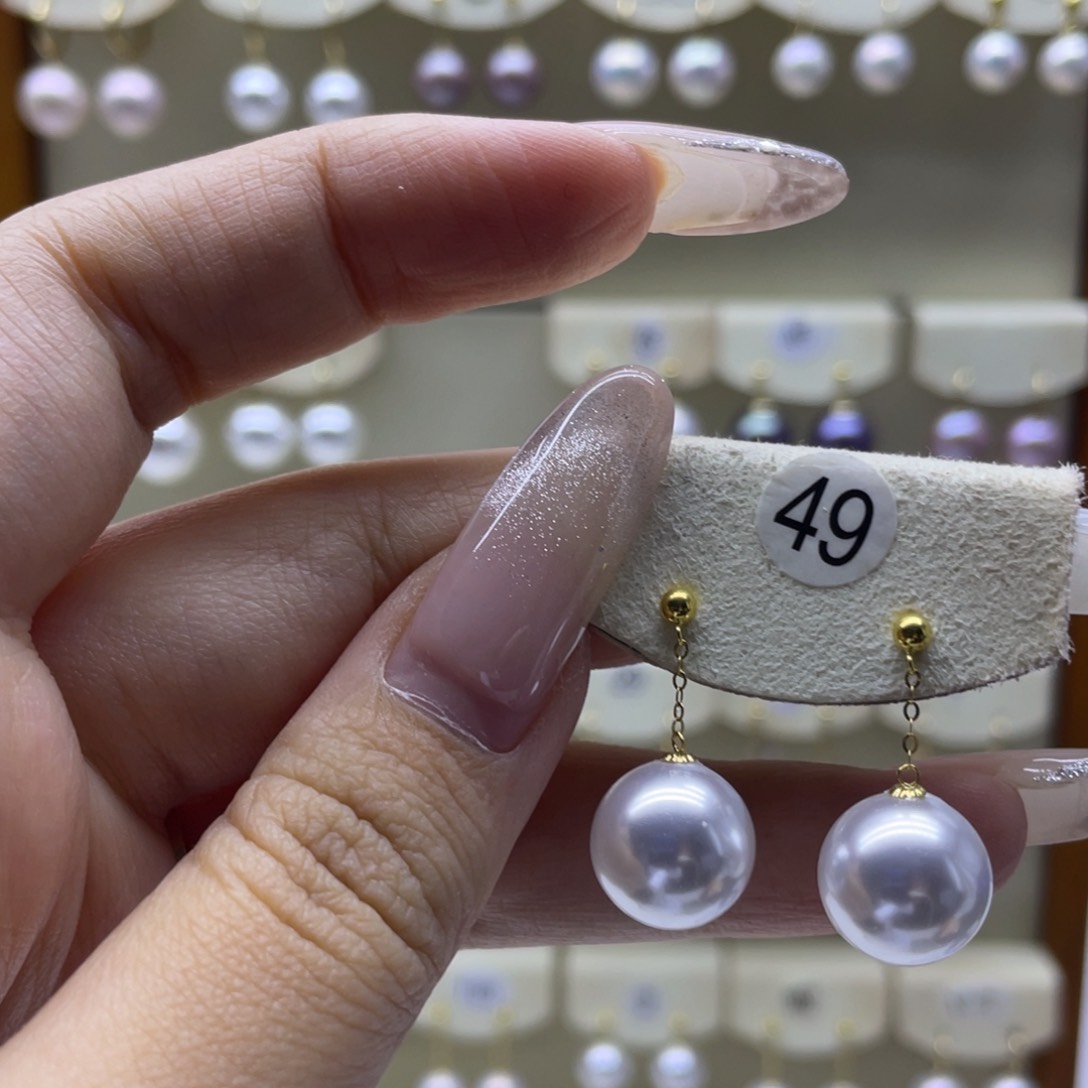 淡水珍珠耳饰18K金镶嵌