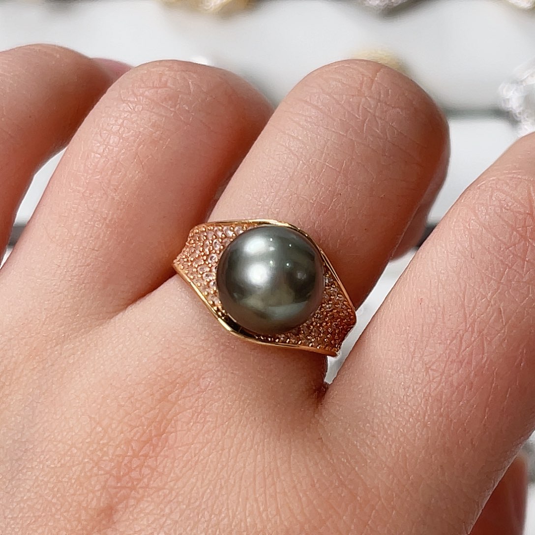 海水珍珠戒指银S925镶嵌