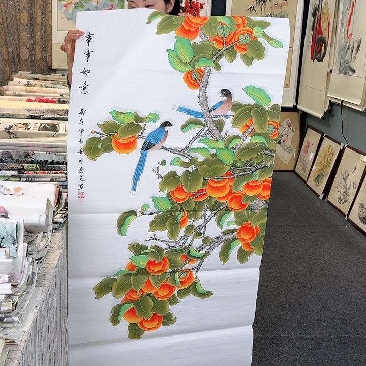 纯手绘国画作品好看四尺