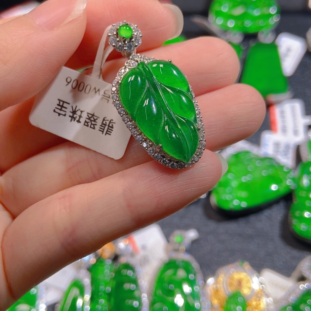 翡翠银S925镶嵌吊坠(不含链)