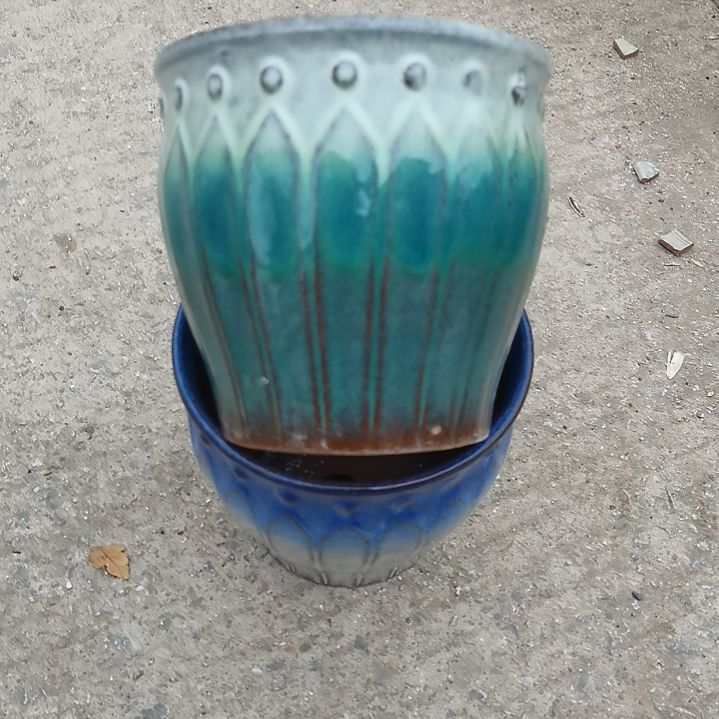 红陶16/15微瑕两个盆子