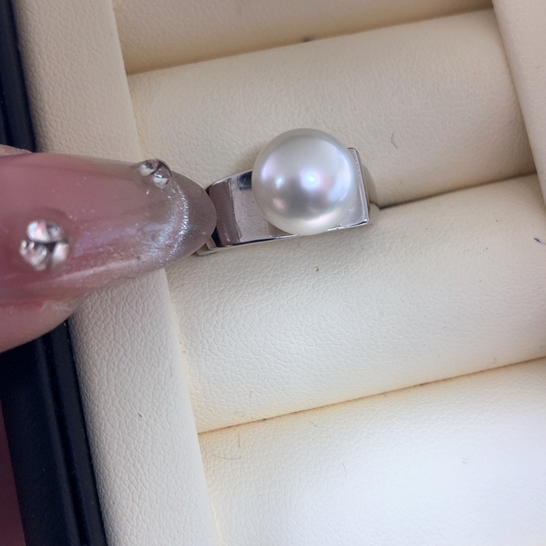 海水珍珠戒指银S925镶嵌