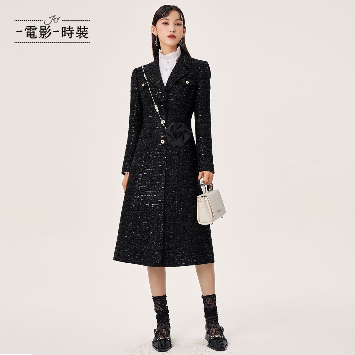 【林一专属】一电影一时装名媛西装领小香风衣长外套FFHG111803