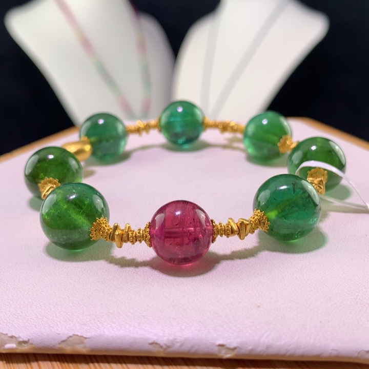 双色碧玺手链未镶嵌