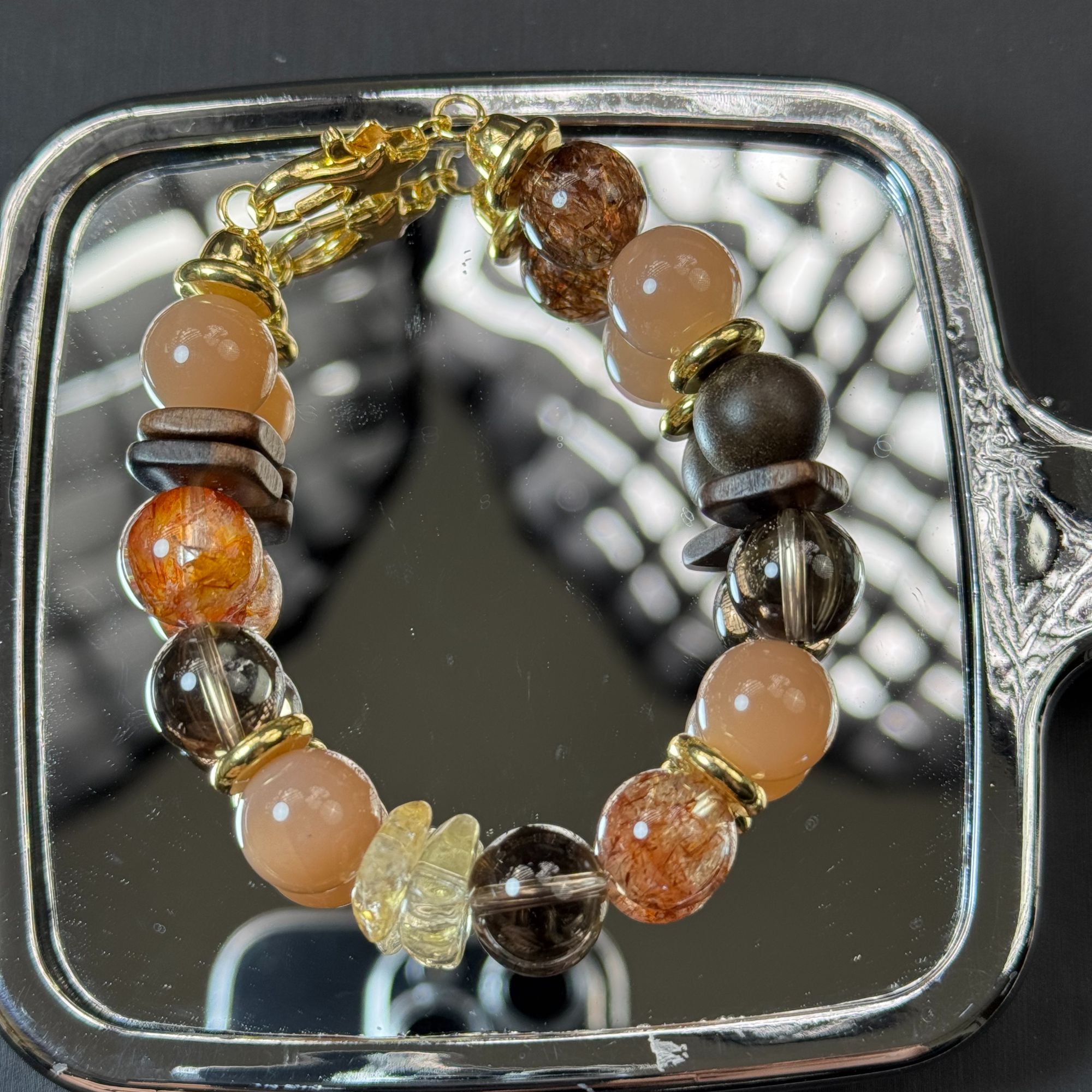 A951 水晶多宝手链12mm+多样性发一