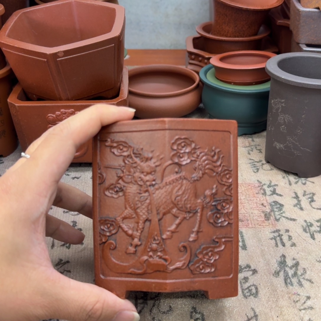 紫砂花盆宜兴紫砂正品8.5x6.5x10