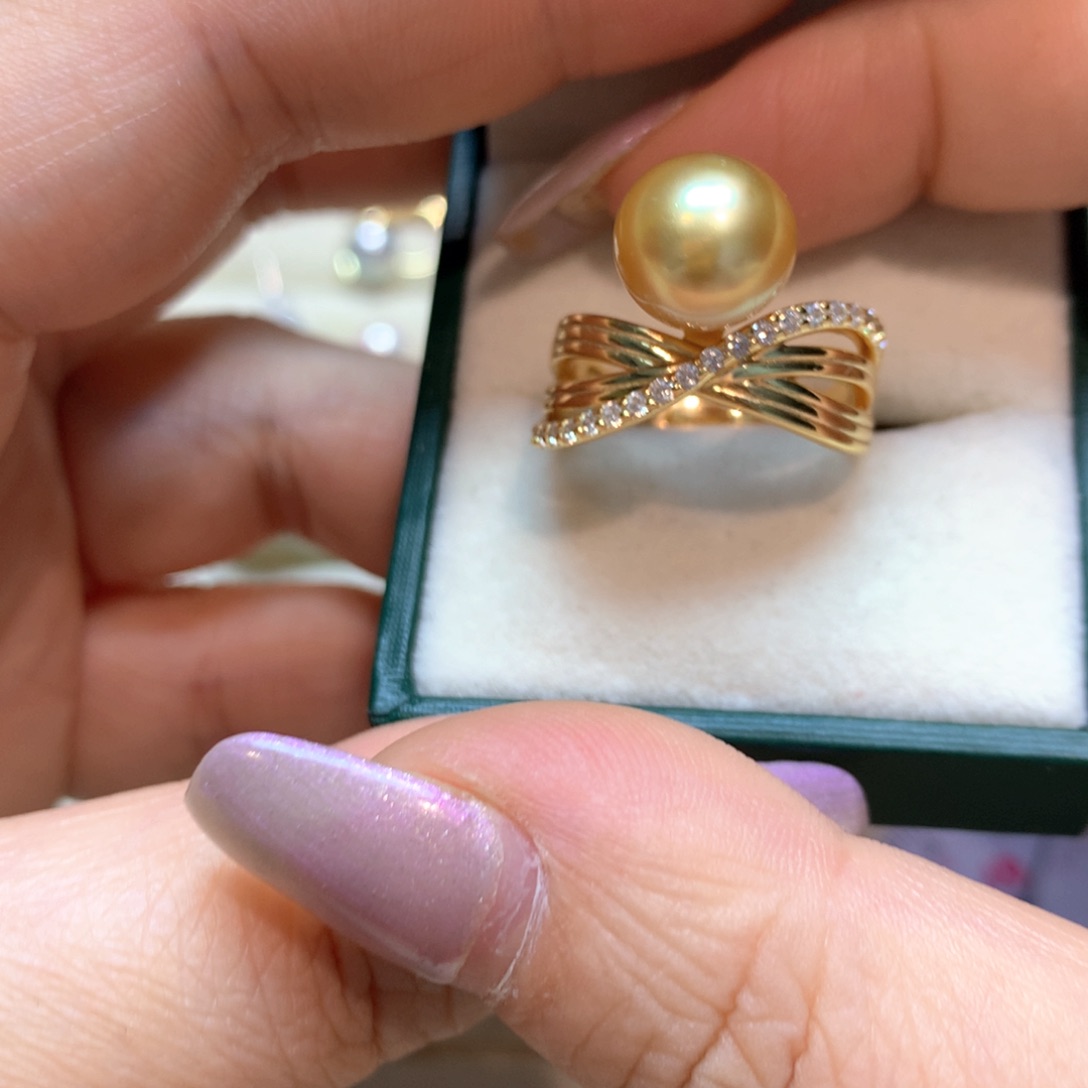 海水珍珠戒指银S925镶嵌