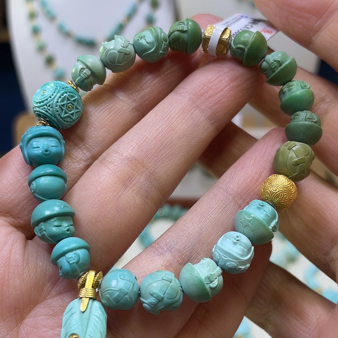 绿松石18K金镶嵌单圈