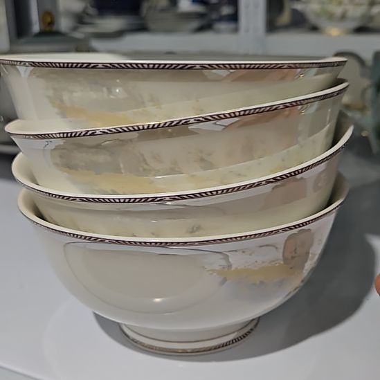 瓷片微瑕金色海岸6寸4个面碗6666