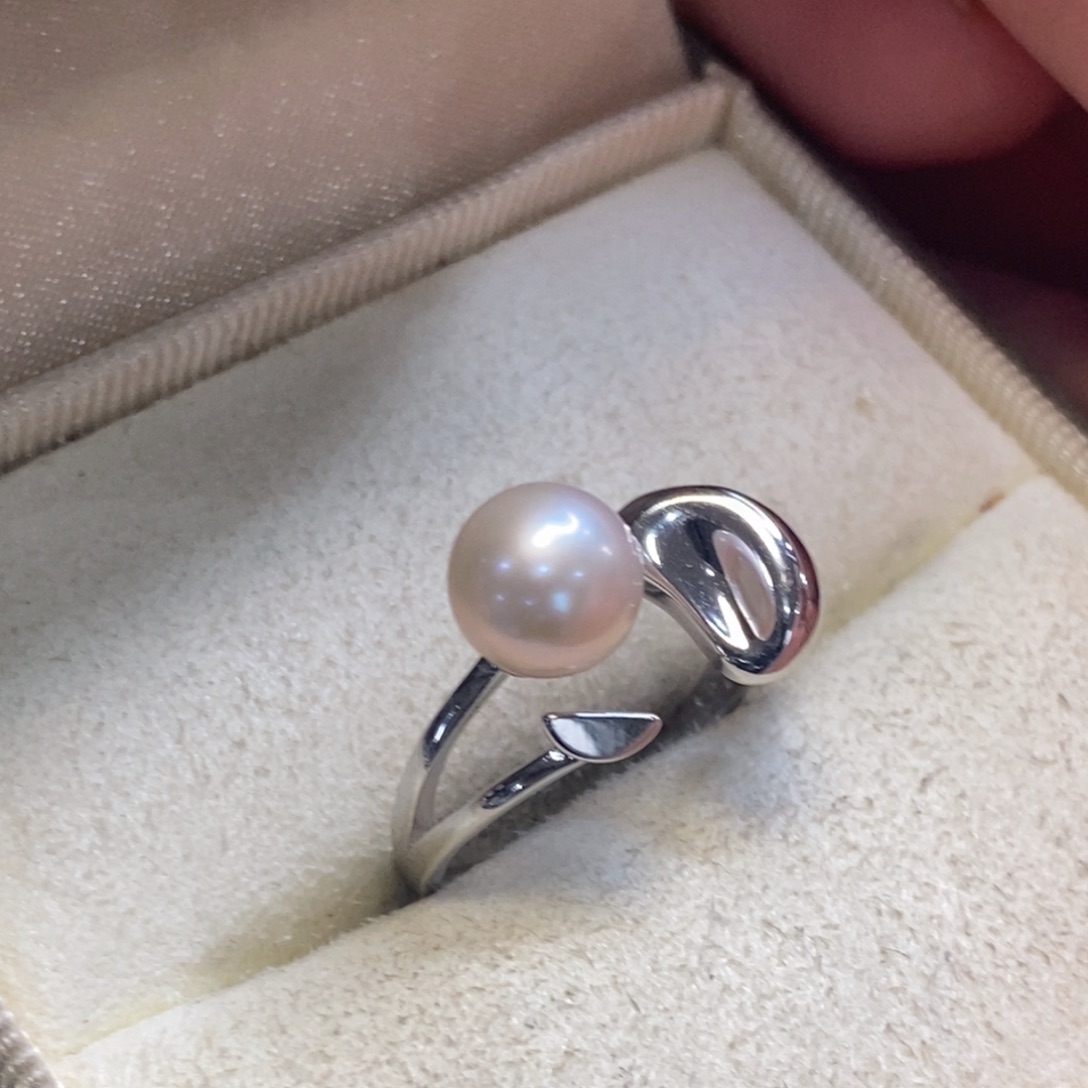 淡水珍珠戒指银S925镶嵌