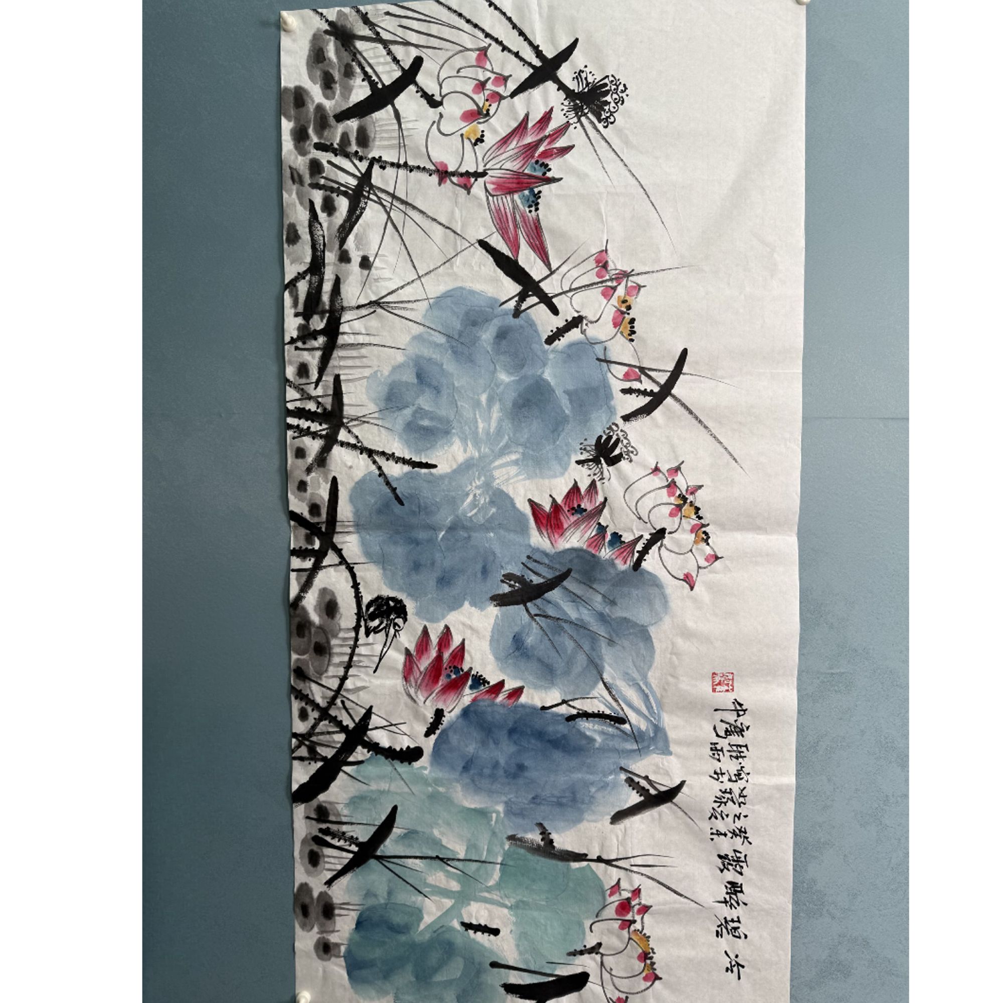 S-1311 崔如琢 荷花 136*68cm