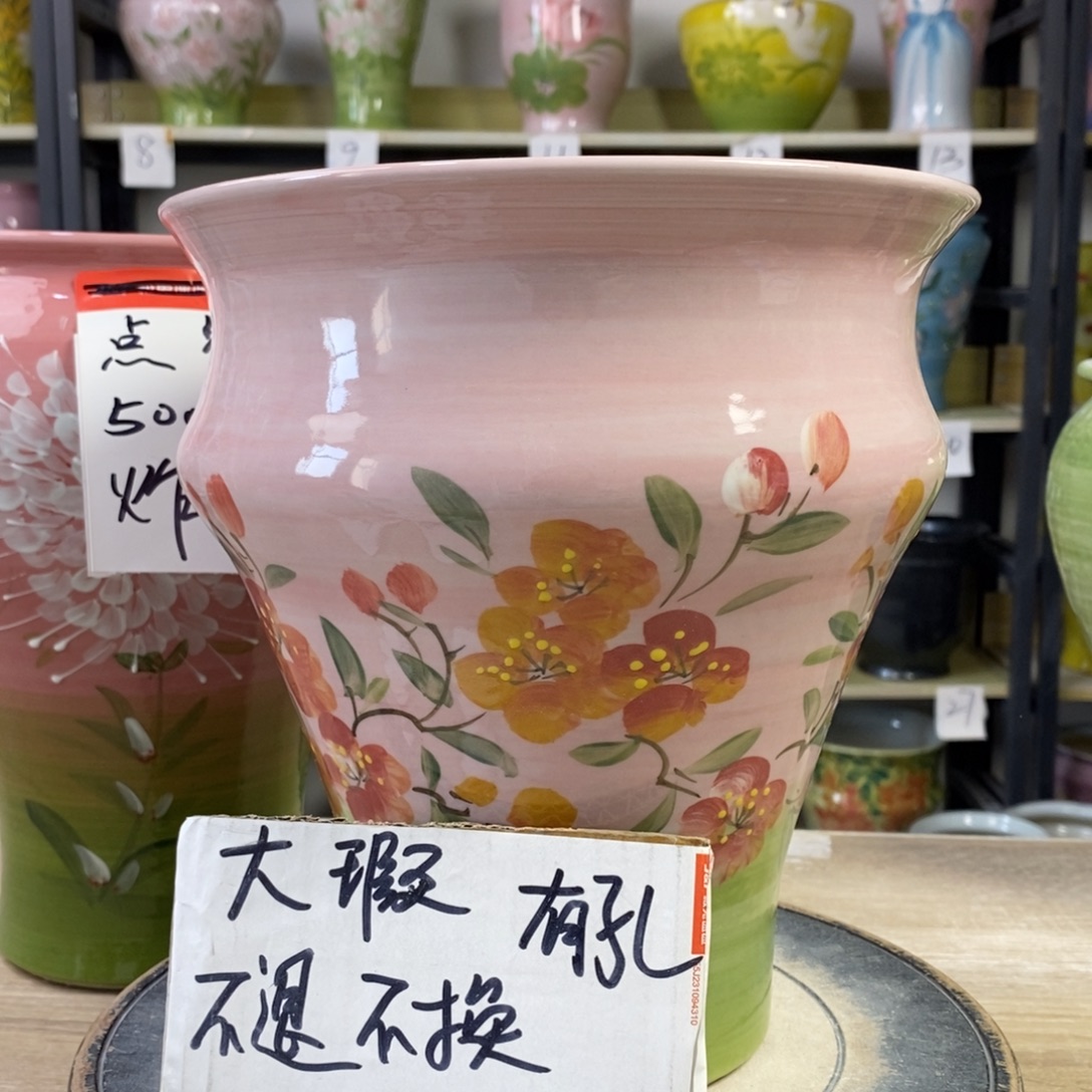 景德镇手工手绘陶瓷花盆