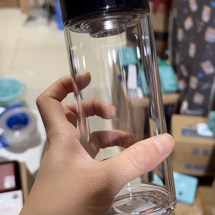 玻璃杯12001200单层烫手玻璃杯410蓝色➕被套