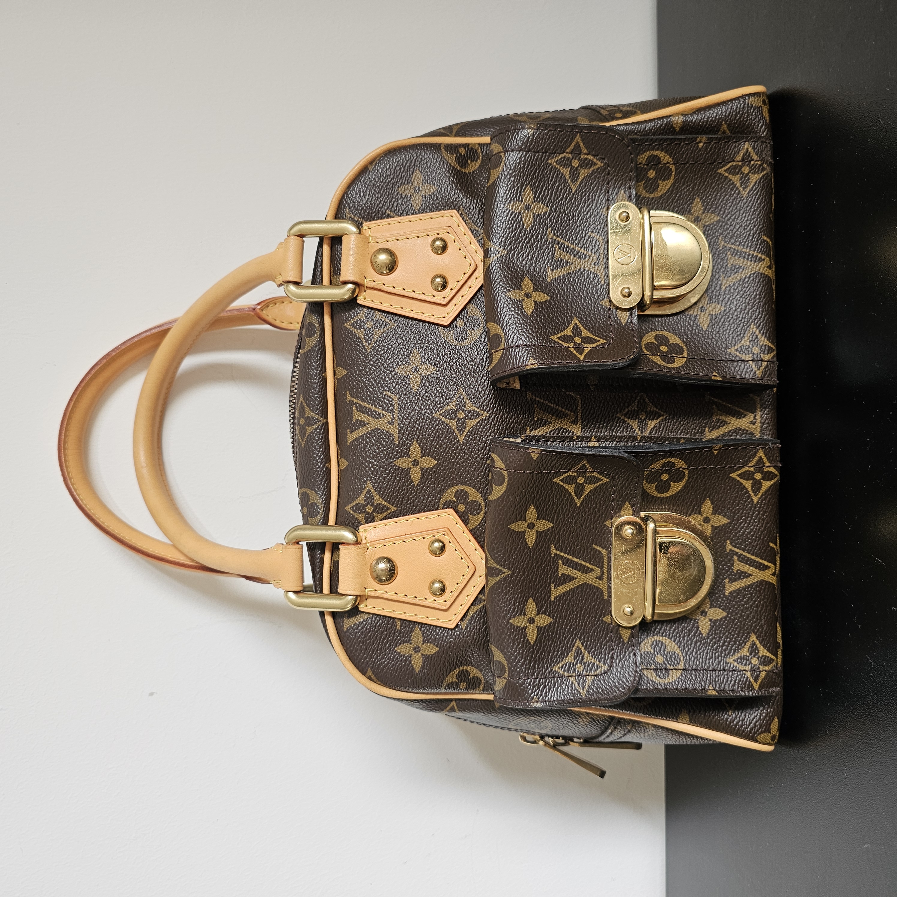 修复品LV/路易威登 老花曼哈顿小号手提包/GG