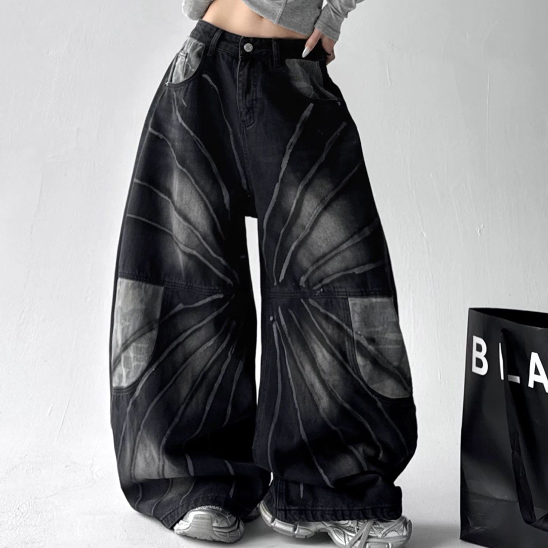 3032辣妹炸街弯刀牛仔裤秋冬弯刀加磨毛