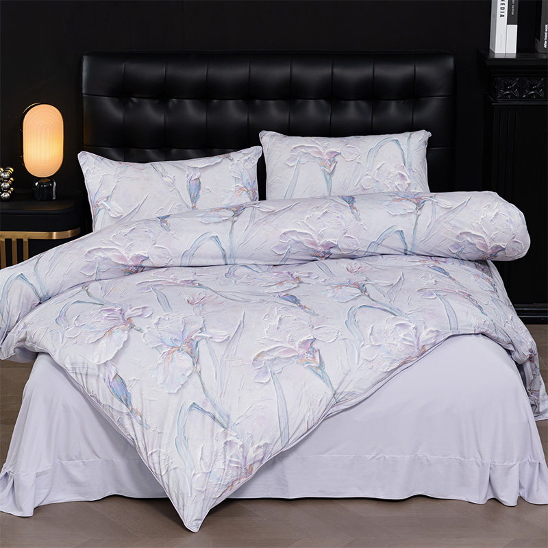 【冬被-花境栖眠-紫-200】法式花卉羽零绒保暖被