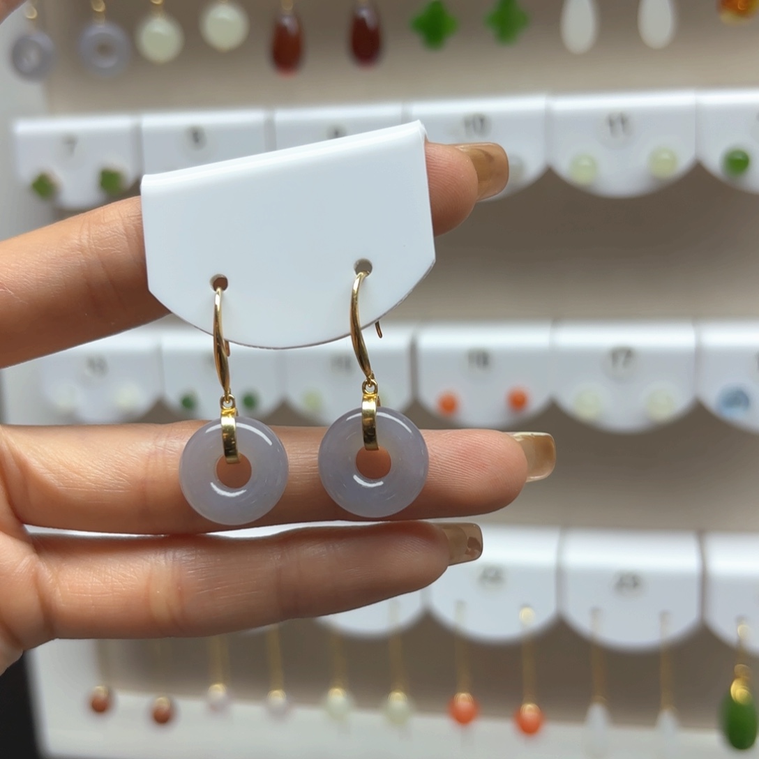 和田玉银S925镶嵌耳饰2