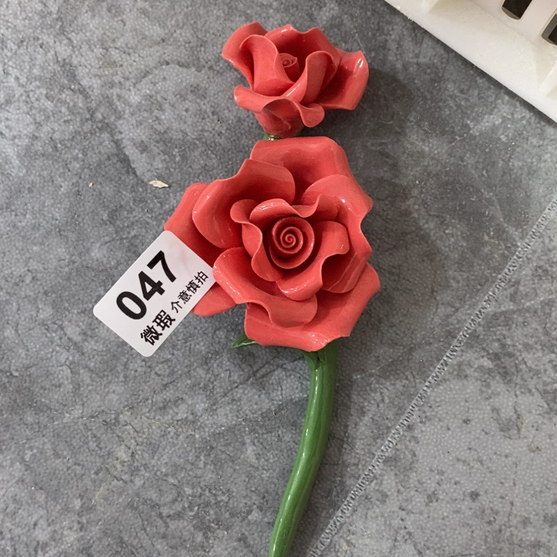 摆件陶瓷手工花摆件