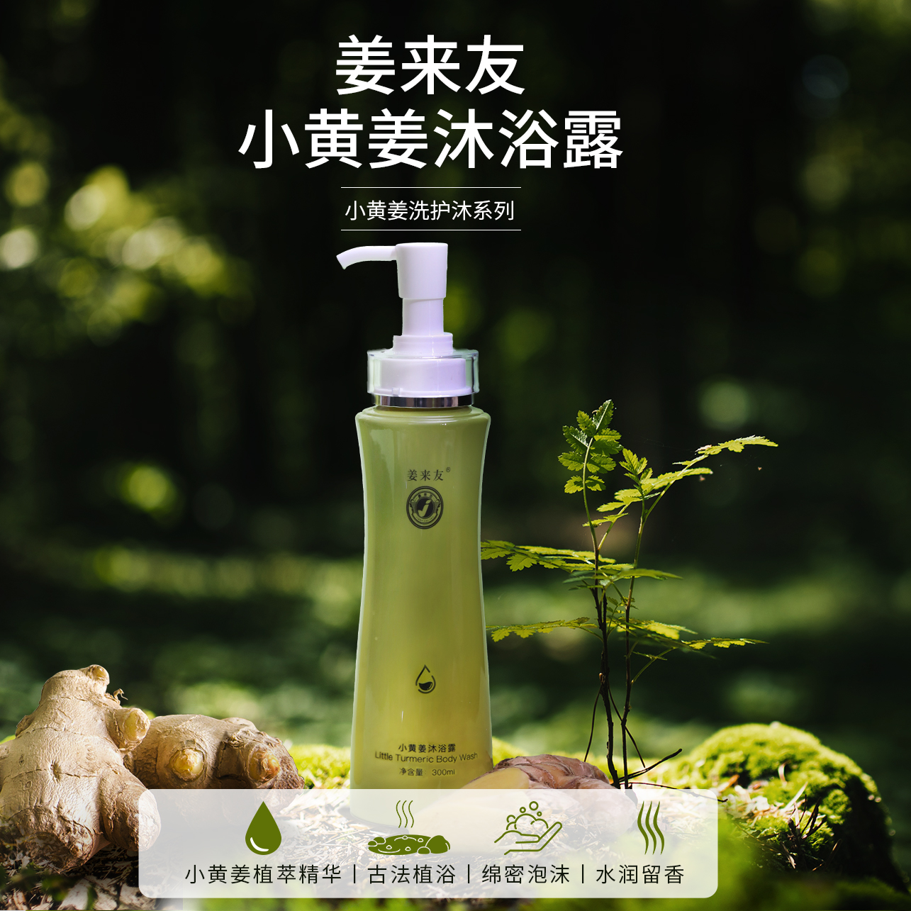 镇宁县黔棠姜小黄姜护发素绿瓶 268g/支