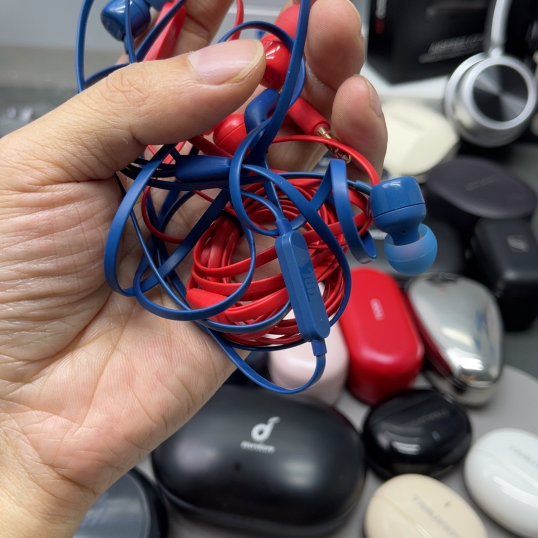 JBL t110 有线 蓝色红色各一条