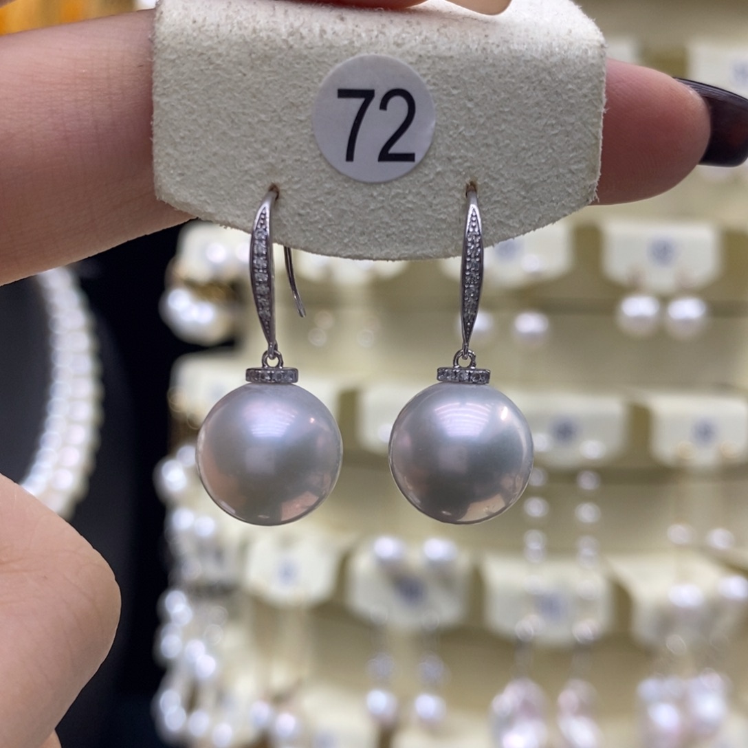 淡水珍珠耳饰18K金镶嵌