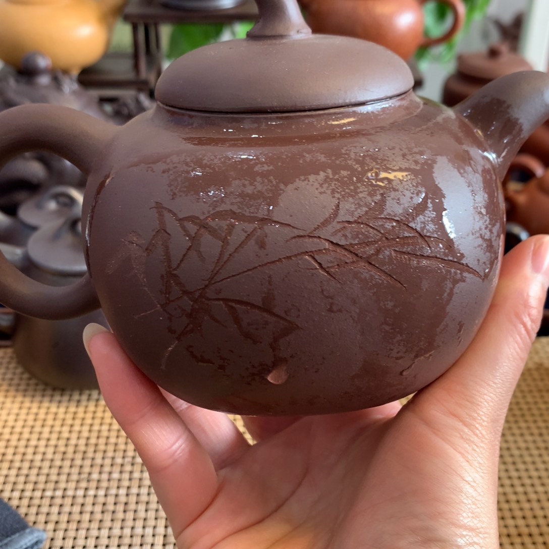 紫砂茶壶宜兴原矿紫泥380cc