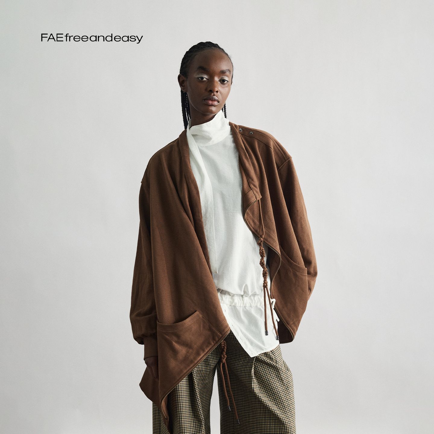FAEfreeandeasy"丘暮谣 不对称多穿开衫卫衣外套" B52017
