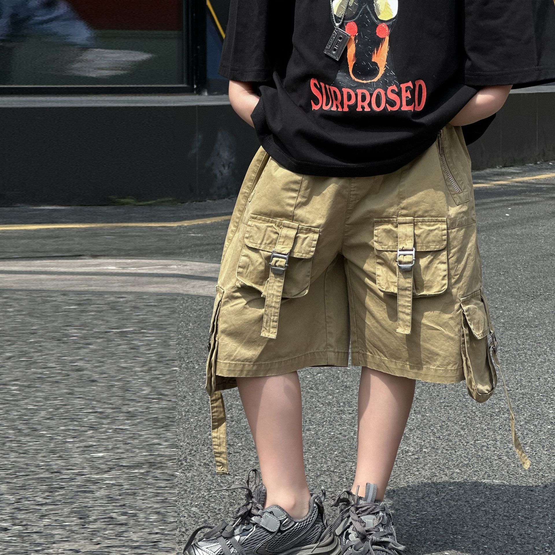 男童夏款短裤2025夏季新款儿童工装裤美式宽松中裤中小童男孩童装