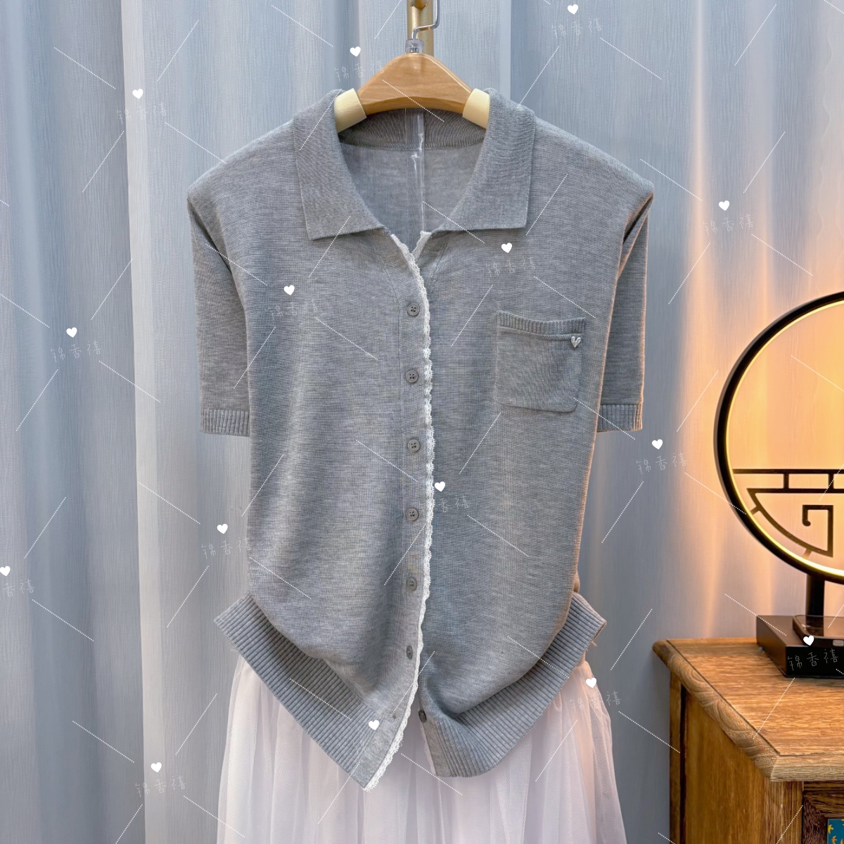 [V758初见]韩版减龄气质百搭针织开衫女