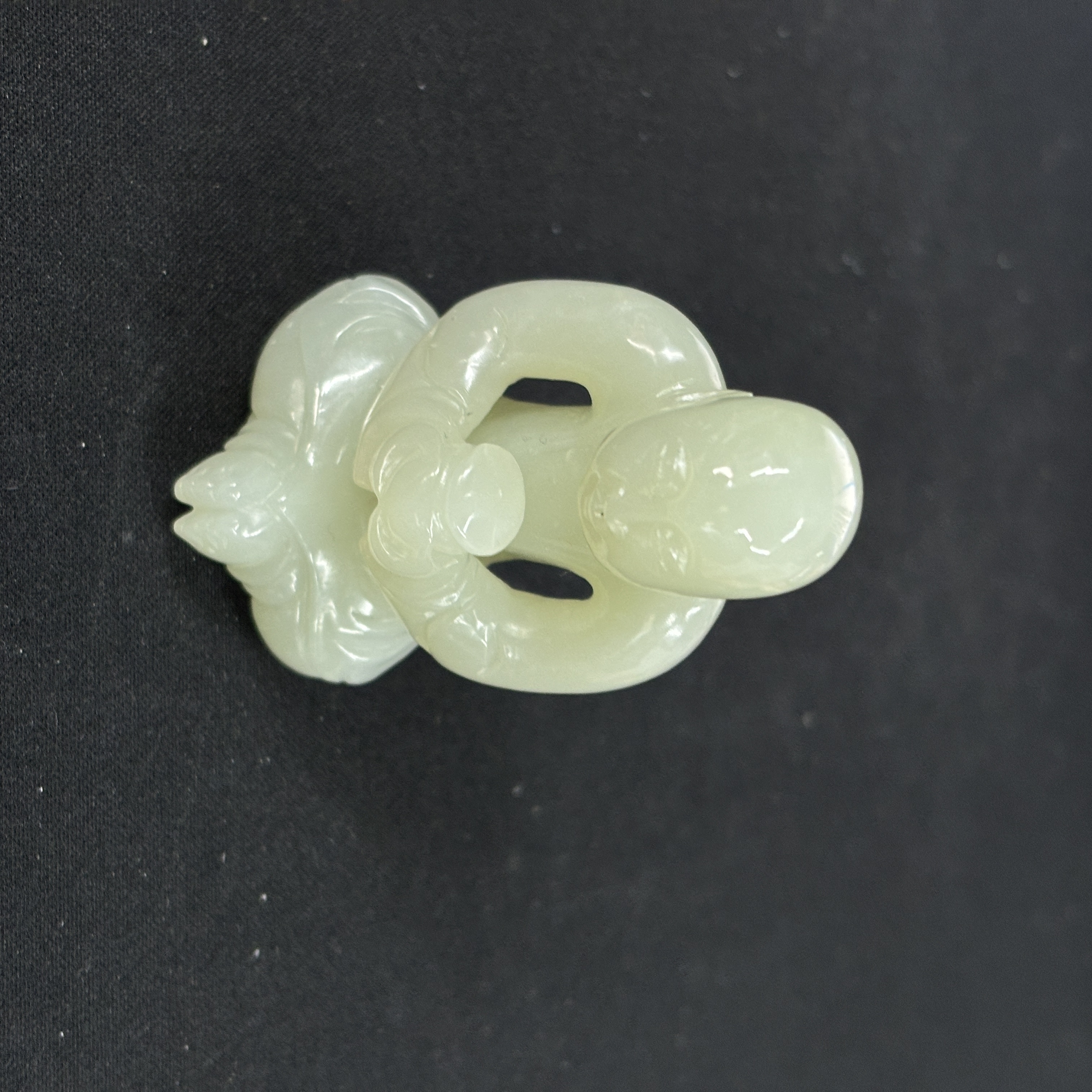 清代和田玉童子花件-NX