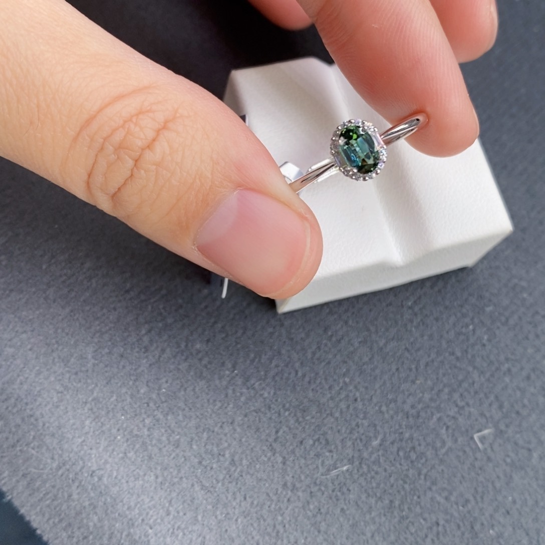 蓝宝石戒指银S925镶嵌