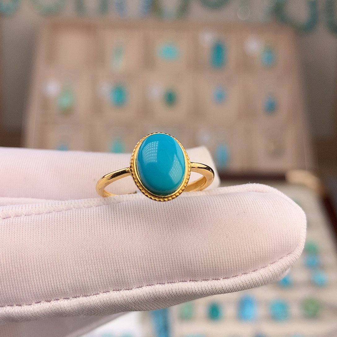 绿松石未镶嵌耳饰