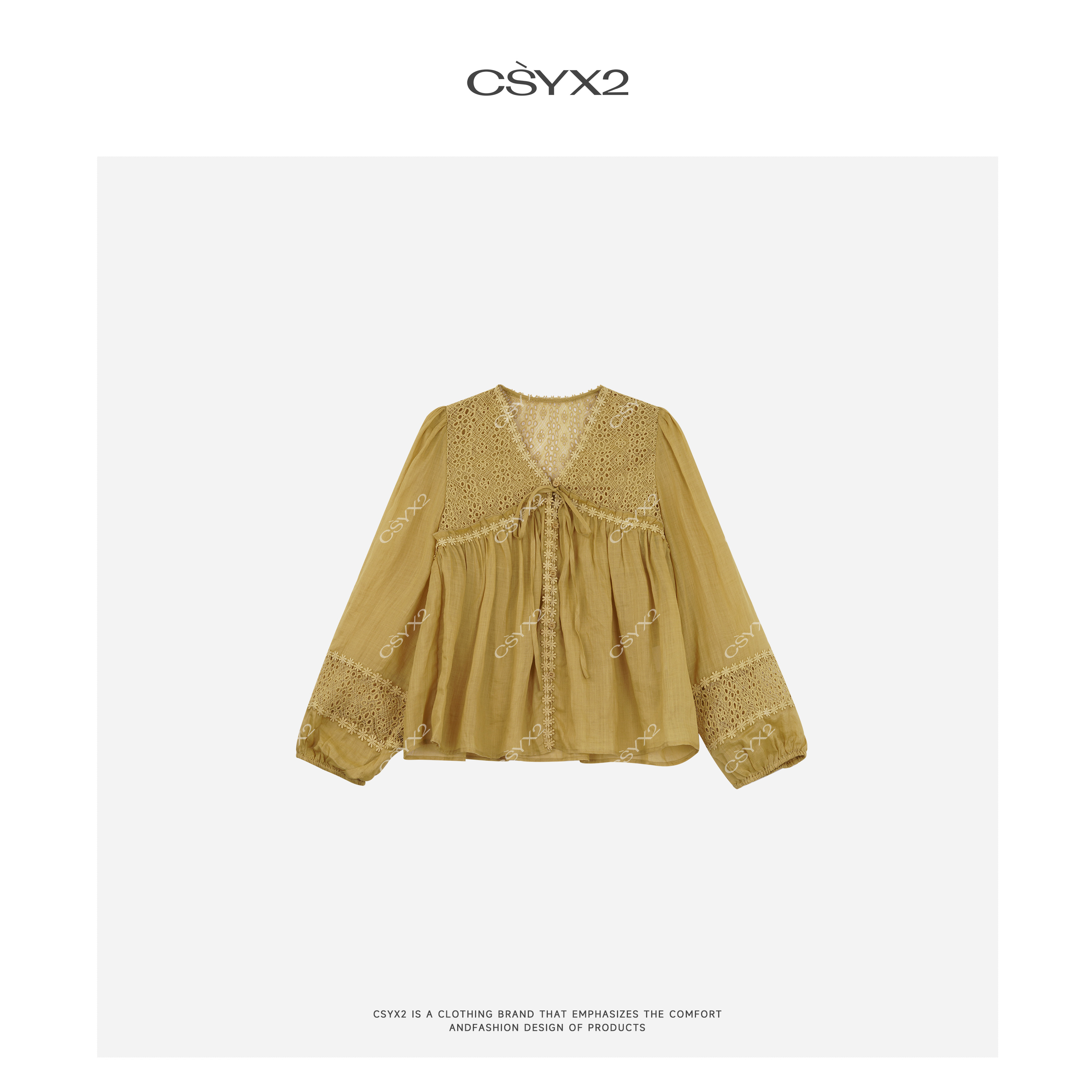 CsyX2-2025S/S 夏季新款洋气“芒果衬衣”绣花泡泡袖衬衣CA5CX009