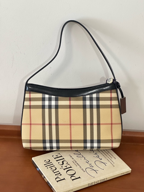 95新 BURBERRY/博柏利 格纹麻将手提腋下包
