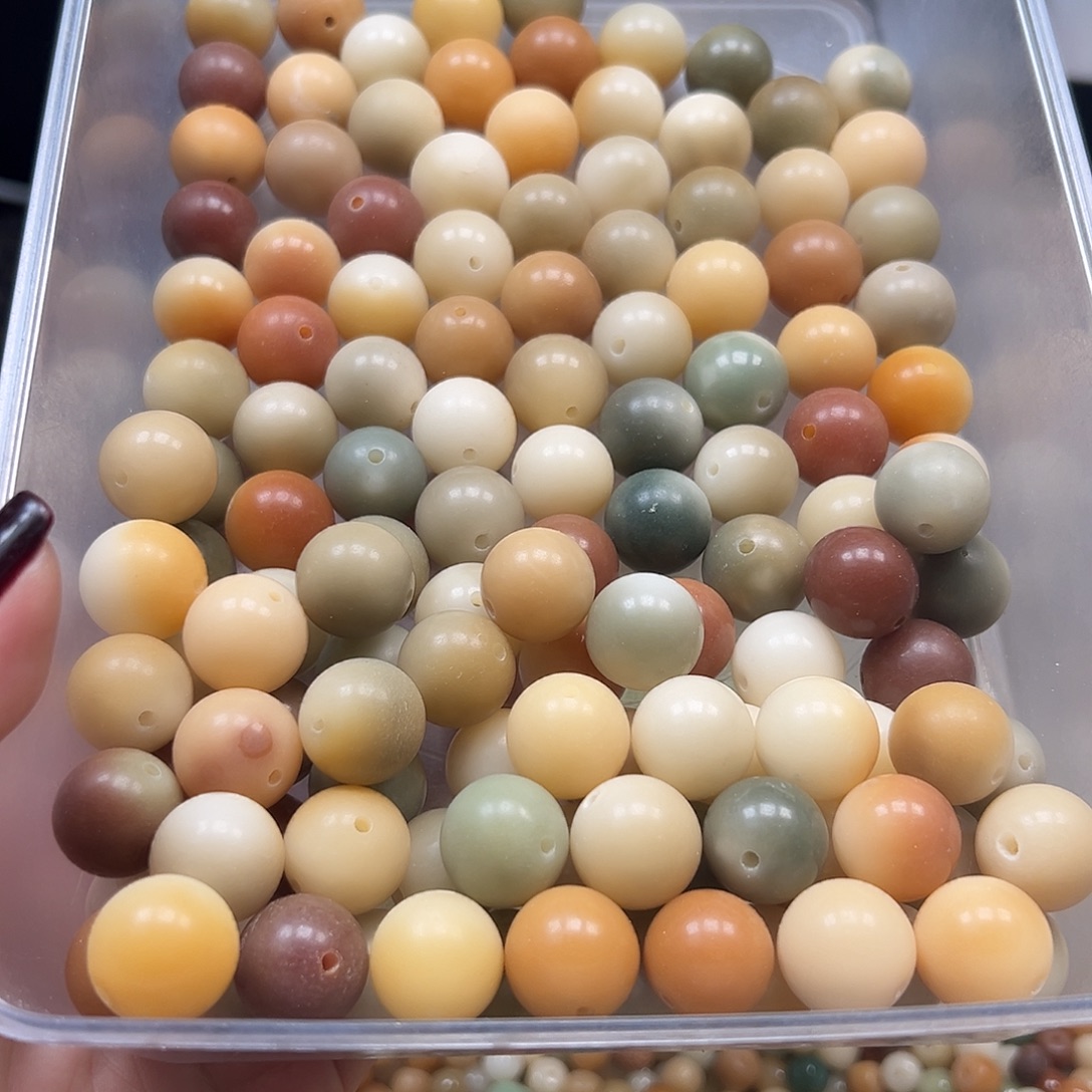 菩提根/象牙果手串瑕疵左右干磨多宝圆100颗