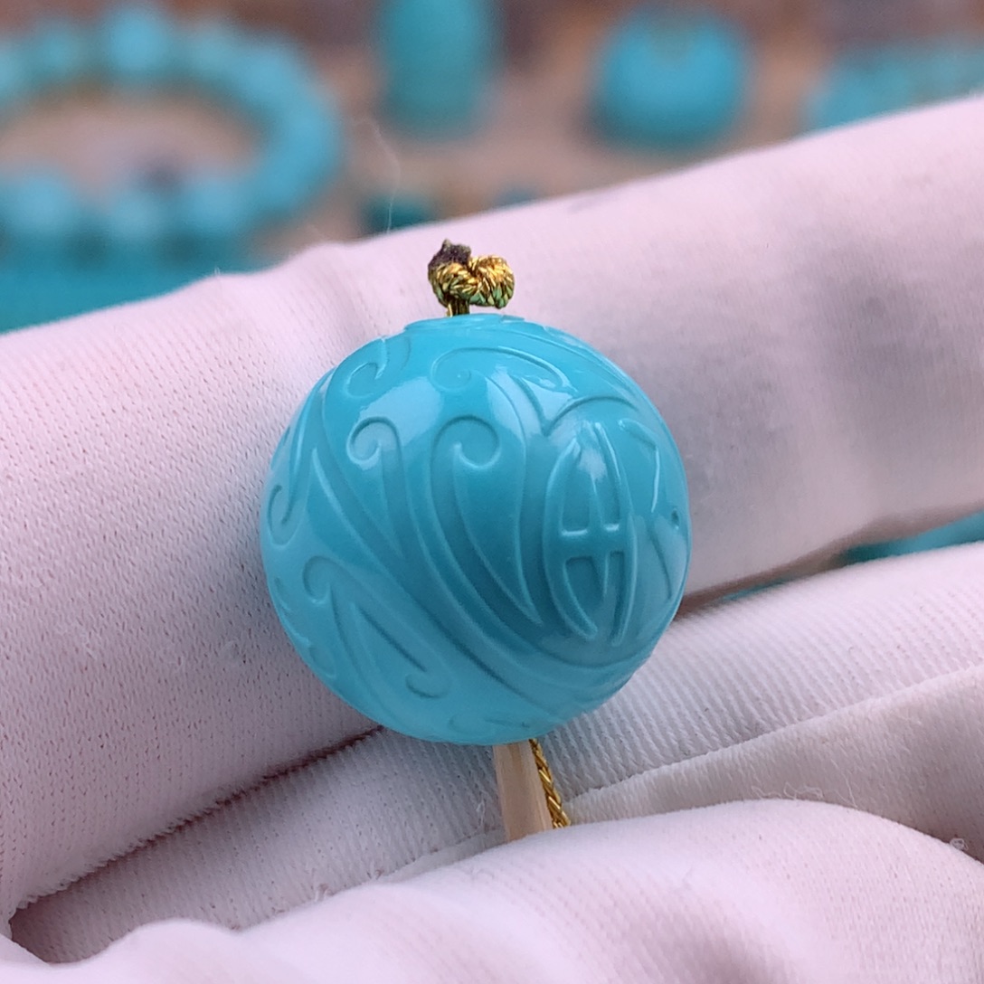 绿松石未镶嵌珠宝奇石15.3mm