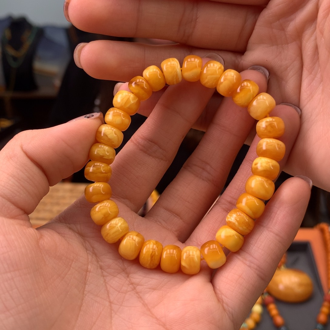 蜜蜡手串未镶嵌天然