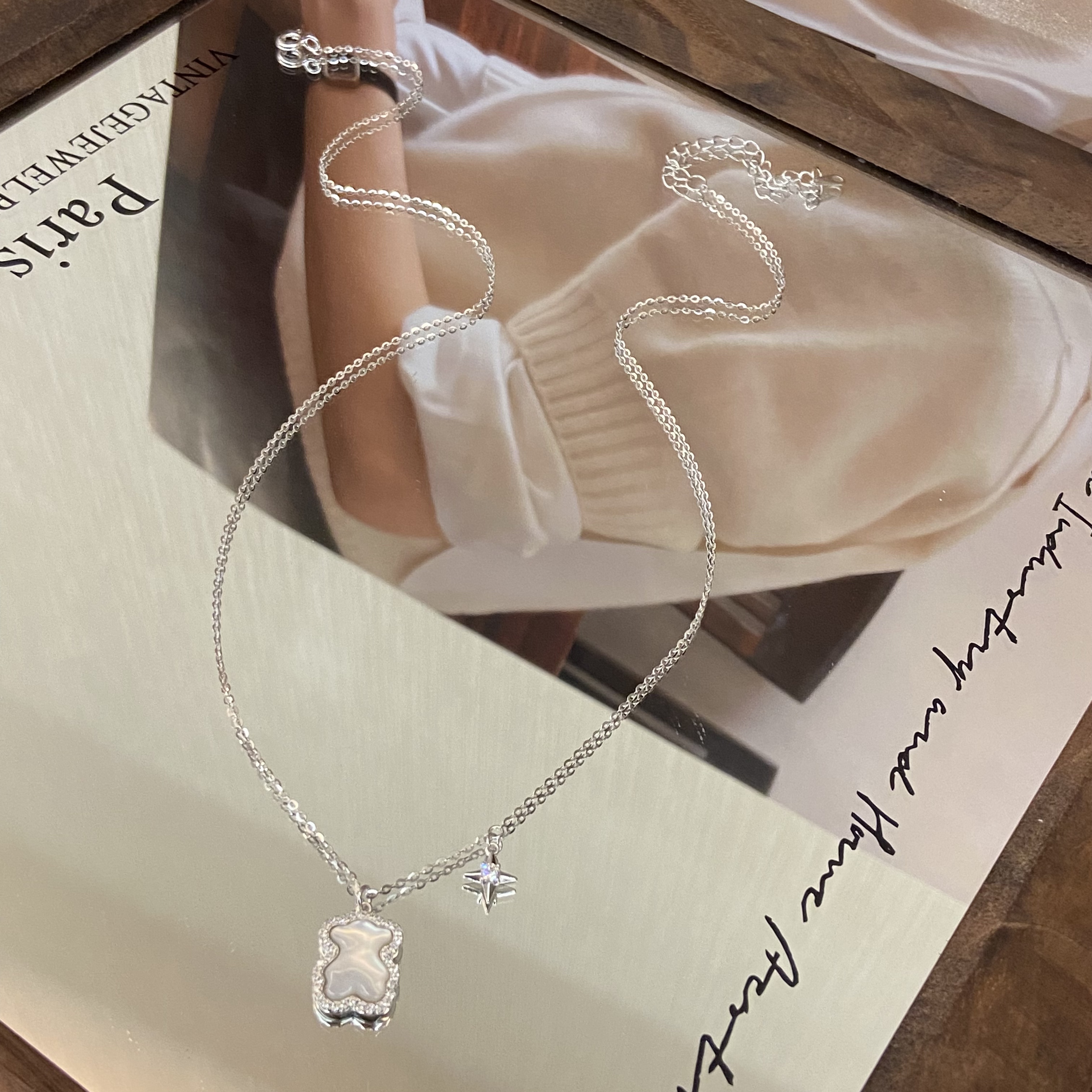 镀K金（T）奇妙小熊 芒星高级感项链X8076