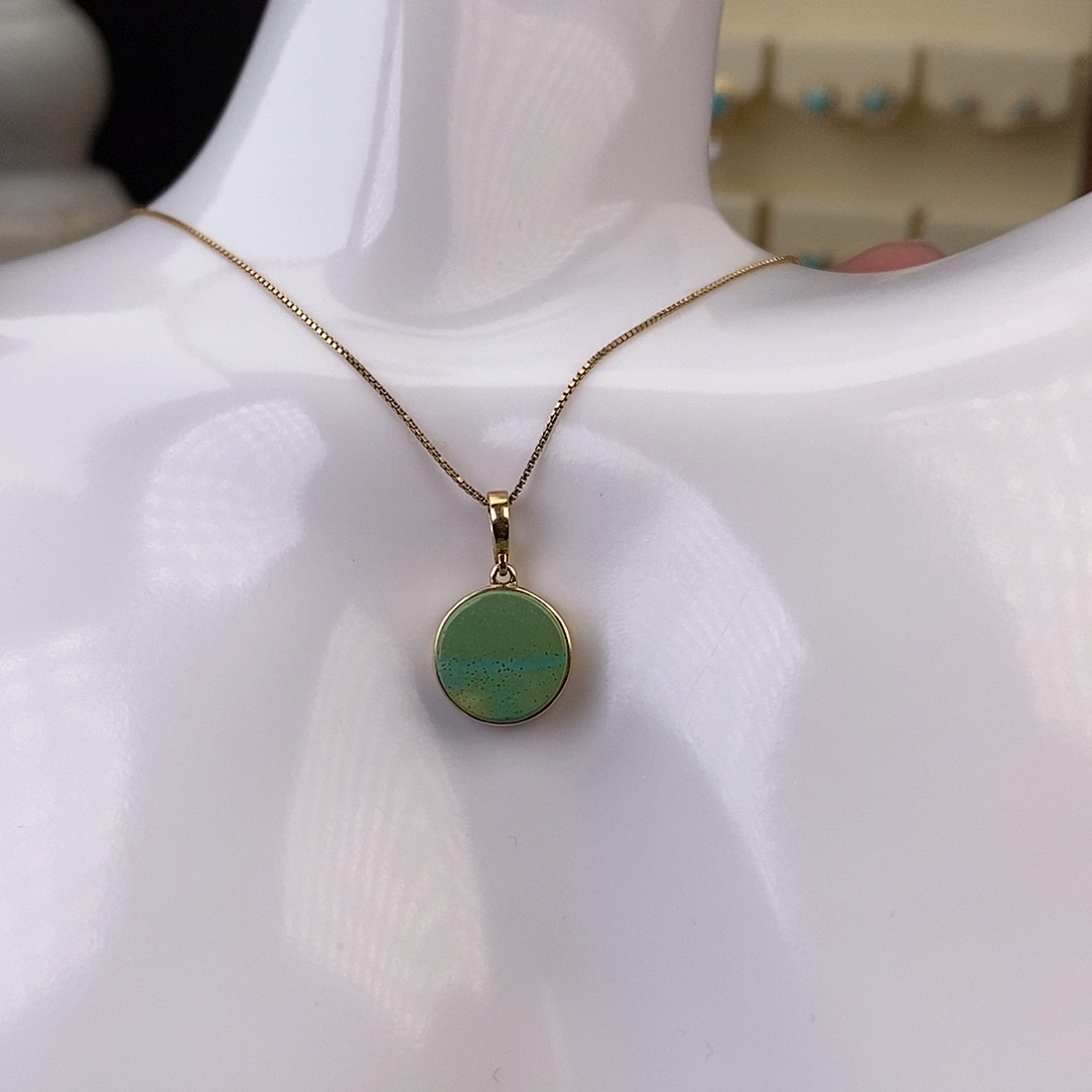 绿松石颈饰18K金镶嵌