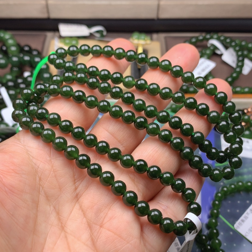 【闪购商品】颈饰未镶嵌和田玉（碧玉）冰**麻6m m