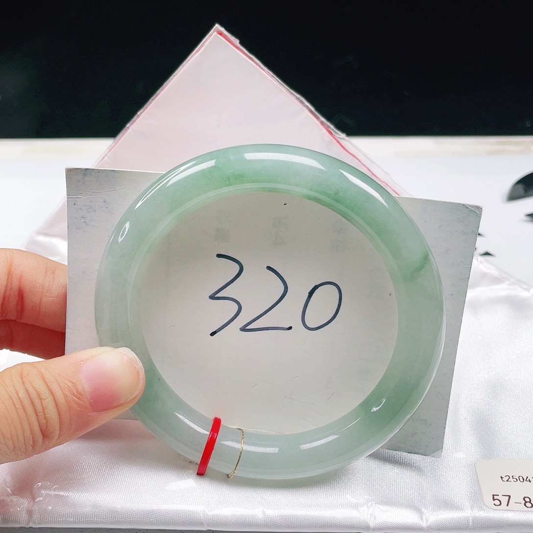 翡翠未镶嵌手镯57圆条