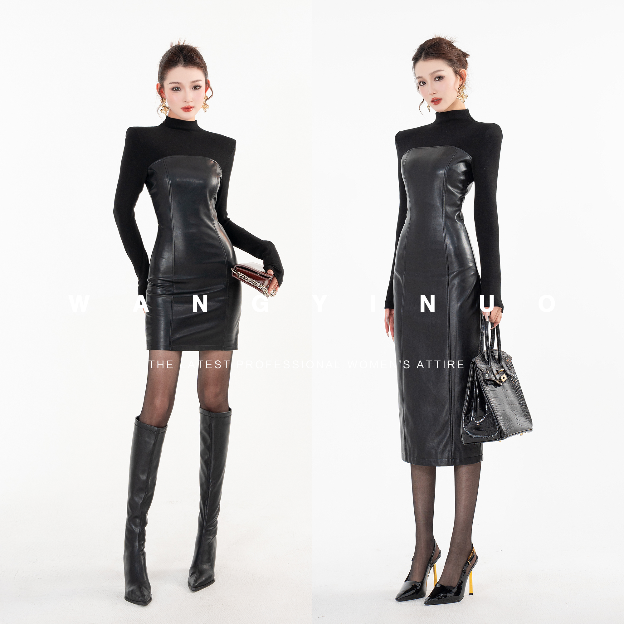 MD定制·依诺【艺术灵光】2025气质长袖时尚休闲百搭打底修身连衣裙